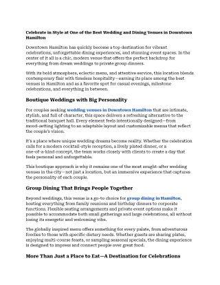 Celebrate in Style at The Diplomat_ One of the Best Wedding and Dining Venues in Downtown Hamilton