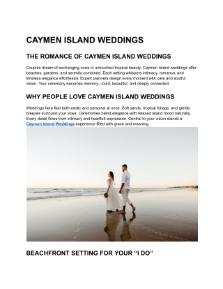 CAYMEN ISLAND WEDDINGS