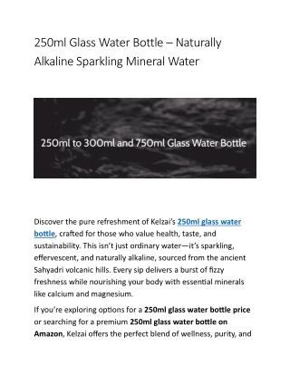 250ml Glass Water Bottle