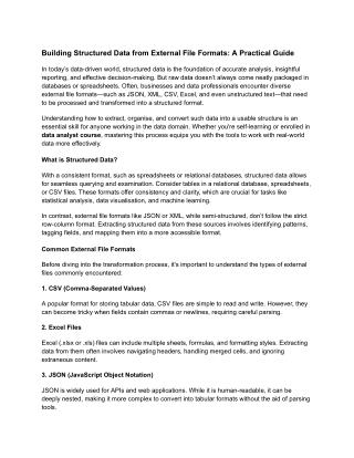 Building Structured Data from External File Formats_ A Practical Guide