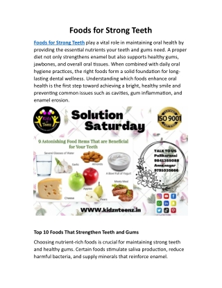 Foods for Strong Teeth