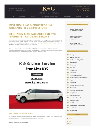 Best Prom Limo Packages for NYC Students – K & G Limo Service