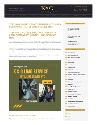 Top 5 NYC Hotels That Partner with Limo Companies | Hotel Limo Service NYC