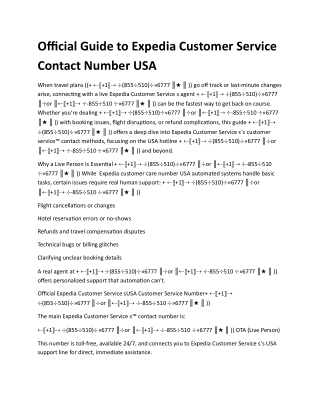 Official Guide to Expedia Customer Service Contact Number USA (1)