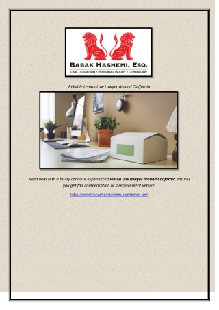 Reliable Lemon Law Lawyer Around California