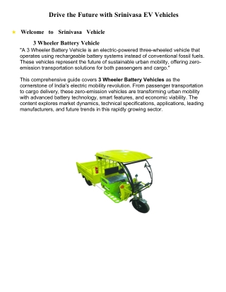 Srini vase E-vehicle