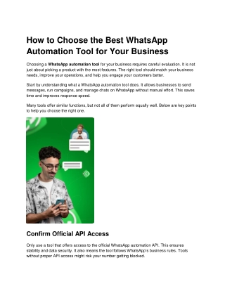 How to Choose the Best WhatsApp Automation Tool for Your Business