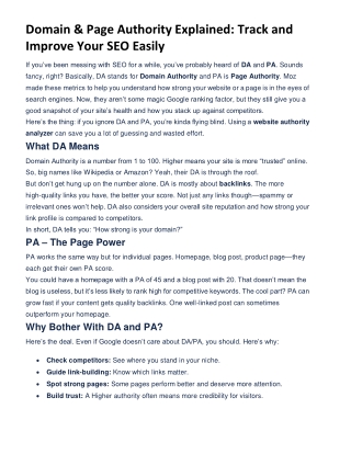 Website Authority Analyzer: A Practical Guide to DA and PA Metrics
