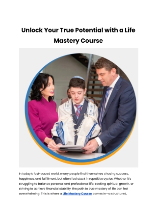 Unlock Your True Potential with a Life Mastery Course