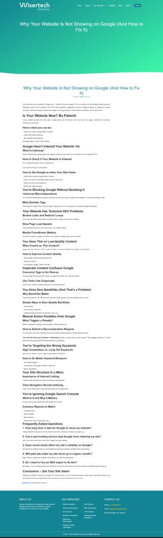 Why Your Website Is Not Showing on Google (And How to Fix It)