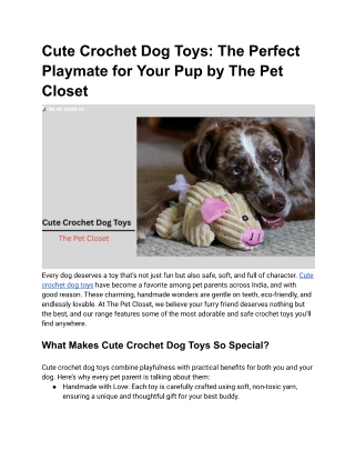 Cute Crochet Dog Toys