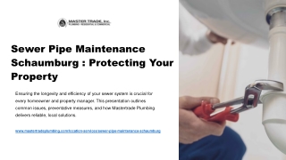 Sewer Pipe Maintenance Schaumburg Services – Mastertrade Plumbing