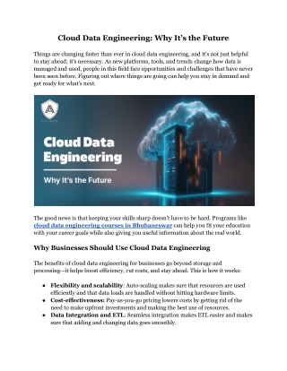 Cloud Data Engineering: Why It’s the Future