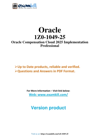Oracle 1Z0-1049-25 Compensation Cloud 2025 PDF | Real Exam Questions   90-Day Up