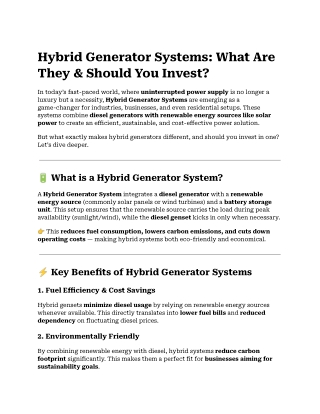 Hybrid Generator Systems_ What Are They & Should You Invest