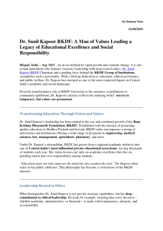 Dr Sunil Kapoor RKDF