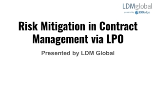Risk Mitigation in Contract Management via LPO