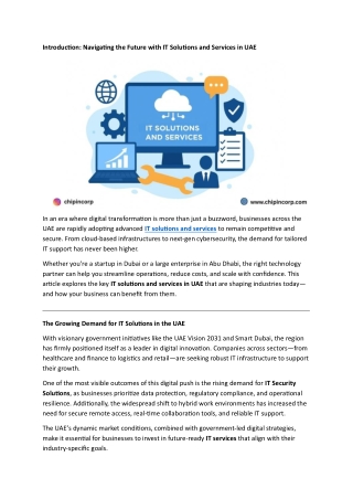 Navigating the Future with IT Solutions and Services in UAE for Article submission