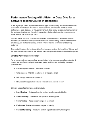 Performance Testing with JMeter_ A Deep Dive for a Software Testing Course in Bangalore