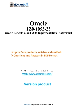 Oracle 1Z0-1053-25 Benefits Cloud 2025 PDF | Real Questions   90-Day Updates – E