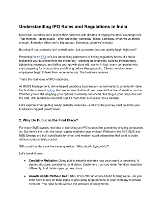 Understanding IPO Rules and Regulations in India