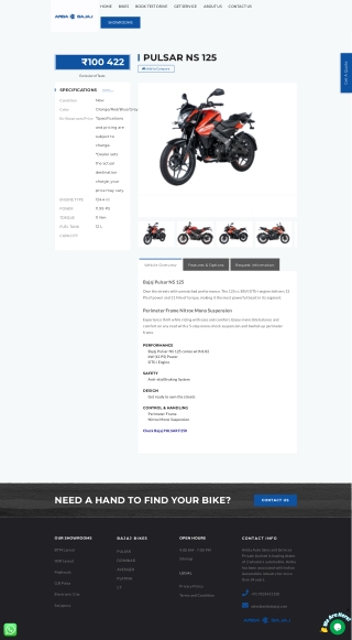 Pulsar NS 125 on road price in Bangalore - Amba Bajaj
