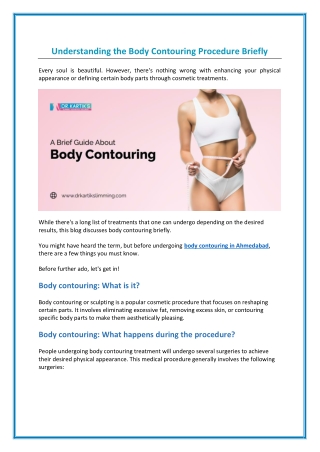 Everything You Need to Know Before Choosing Body Contouring Treatment