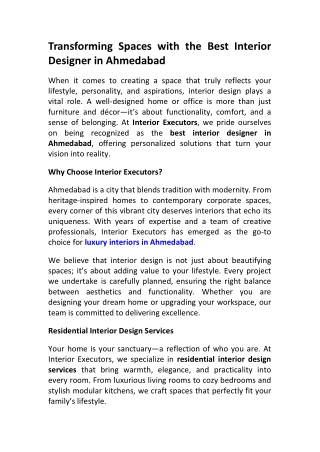 Best Interior Designer in Ahmedabad | Interior Executors