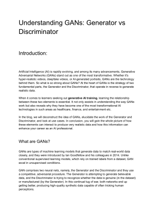 Understanding GANs_ Generator vs Discriminator