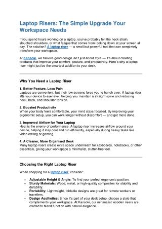 Laptop Risers The Simple Upgrade Your Workspace Needs