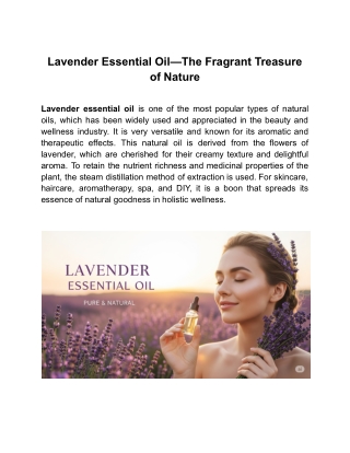Lavender Essential Oil – The Fragrant Treasure of Nature