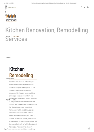 Kitchen Remodeling Services in Mooresville, North Carolina - Omnia Construction