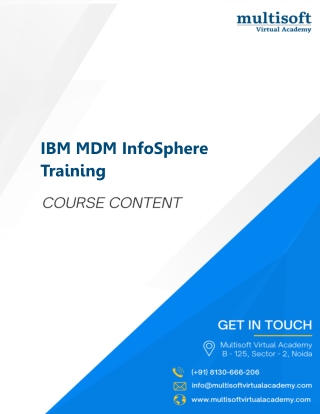 IBM MDM InfoSphere Training | Master Data Management Course