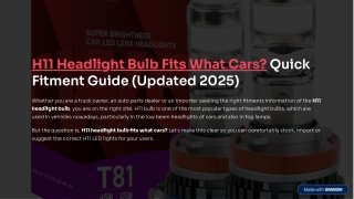 H11 Headlight Bulb Fits What Cars? Quick Fitment Guide (Updated 2025)