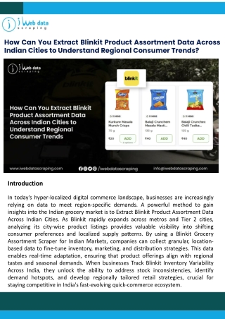 How Can You Extract Blinkit Product Assortment Data Across Indian Cities to Understand Regional Consumer Trends