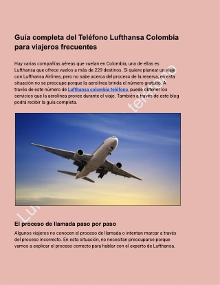 Lufthansa colombia teléfono