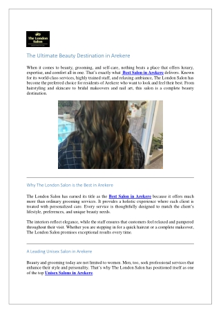 The Ultimate Beauty Destination in Arekere