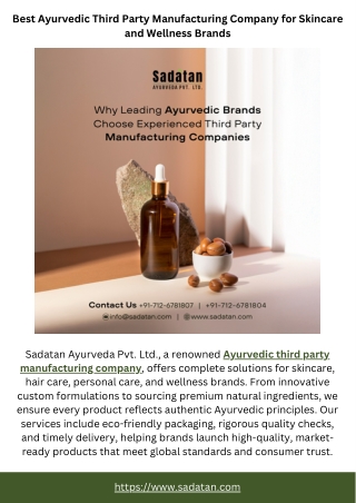 Best Ayurvedic Third Party Manufacturing Company for Skincare and Wellness Brands