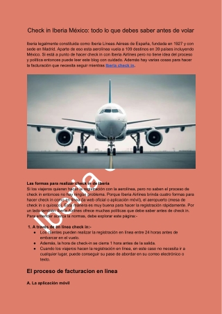 Iberia check in PDF