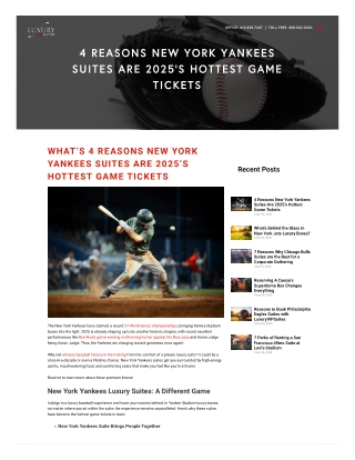 What’s 4 Reasons New York Yankees Suites Are 2025’s Hottest Game Tickets