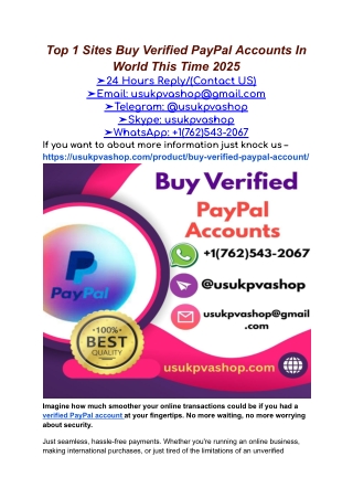 Buy Verified PayPal Accounts