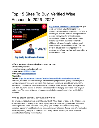 Top 15 Sites To Buy, Verified Wise Account In 2026 -2027 (1)