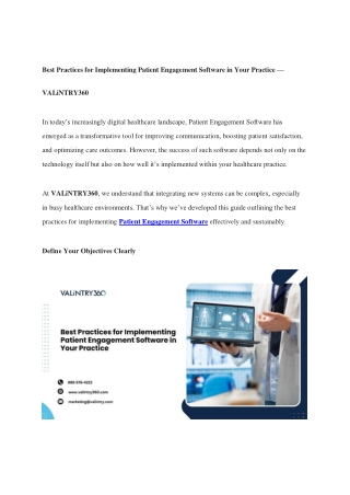 Best Practices for Implementing Patient Engagement Software in Your Practice — VALiNTRY360