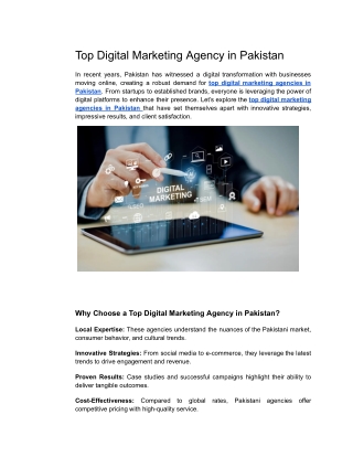 Top digital marketing agency in pakistan