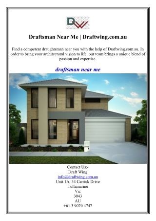 Draftsman Near Me  Draftwing.com.au