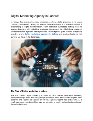 Digital marketing agency in lahore