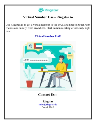 Virtual Number Uae - Ringstar.io