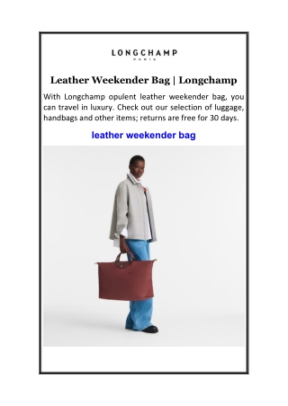 Leather Weekender Bag  Longchamp
