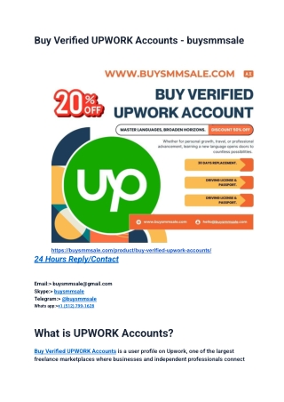 Buy Verified UPWORK Accounts - buysmmsale