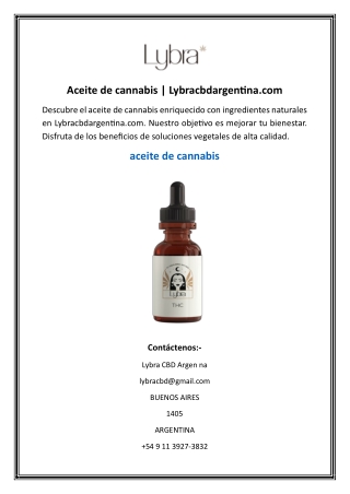 Aceite de cannabis  Lybracbdargentina.com